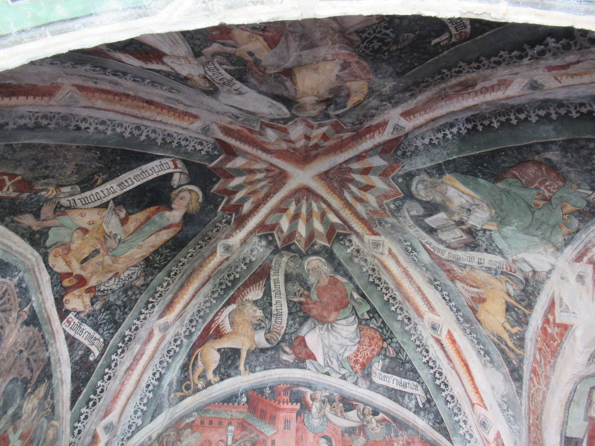 affreschi di Pietro da Saluzzo nella cappella di San Sebastiano